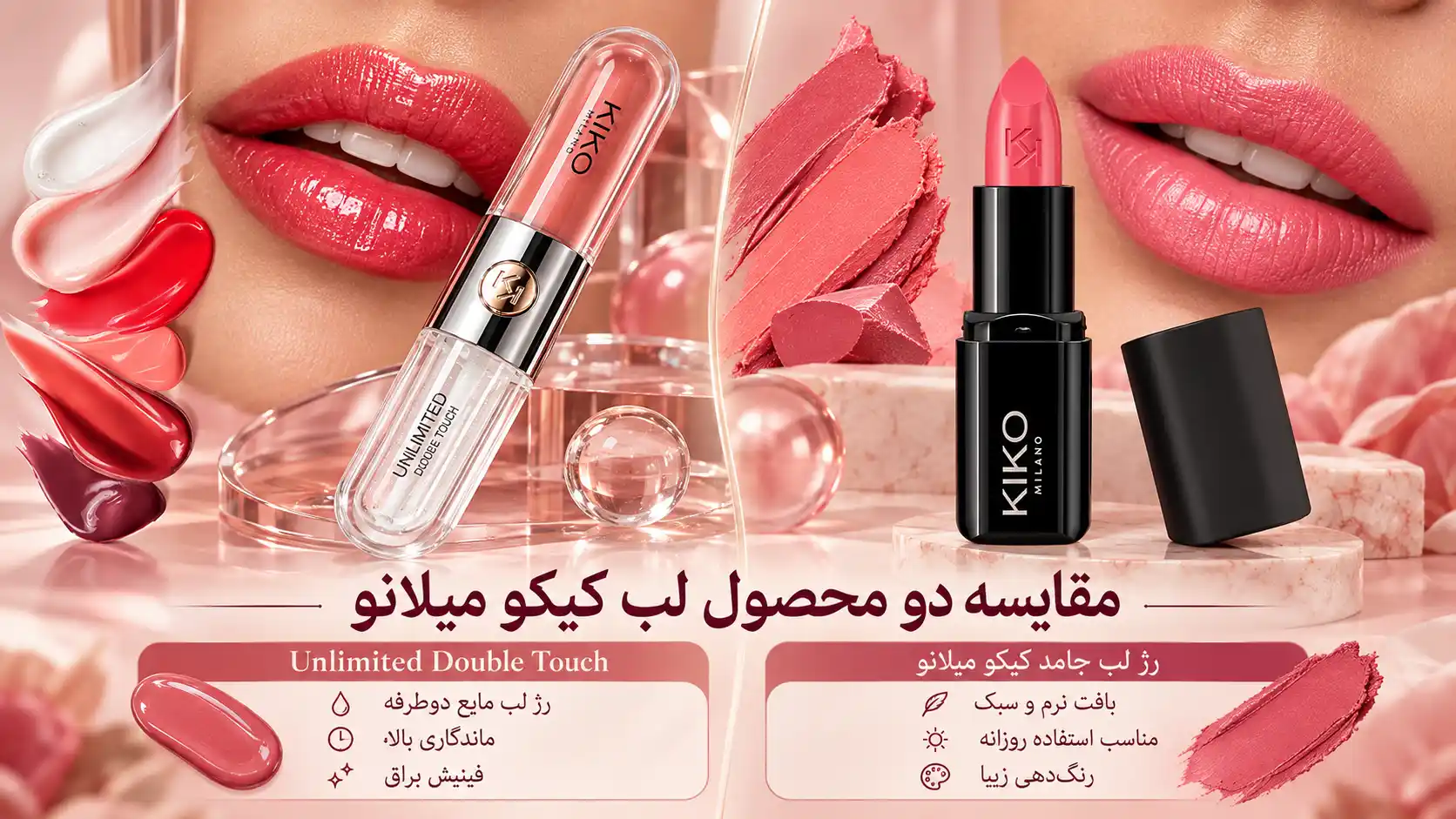 رژ لب مایع براق ان لمیتد دبل تاچ کیکو میلانو
